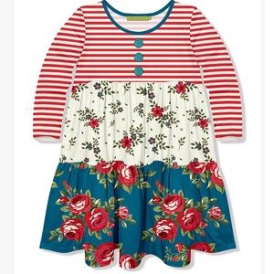 Millie Loves Lily Red and Blue Holiday Dress Sz 12